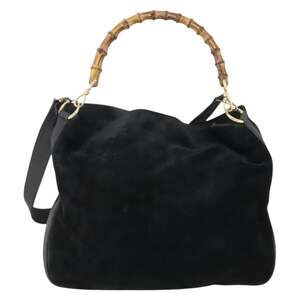Gucci Bamboo Suede Handbag Gold